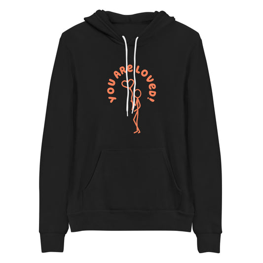 Unisex hoodie - You Are Loved - Stick Figure with Heart