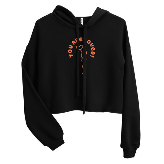Crop Hoodie - You Are Loved - Stick Figure w/Heart